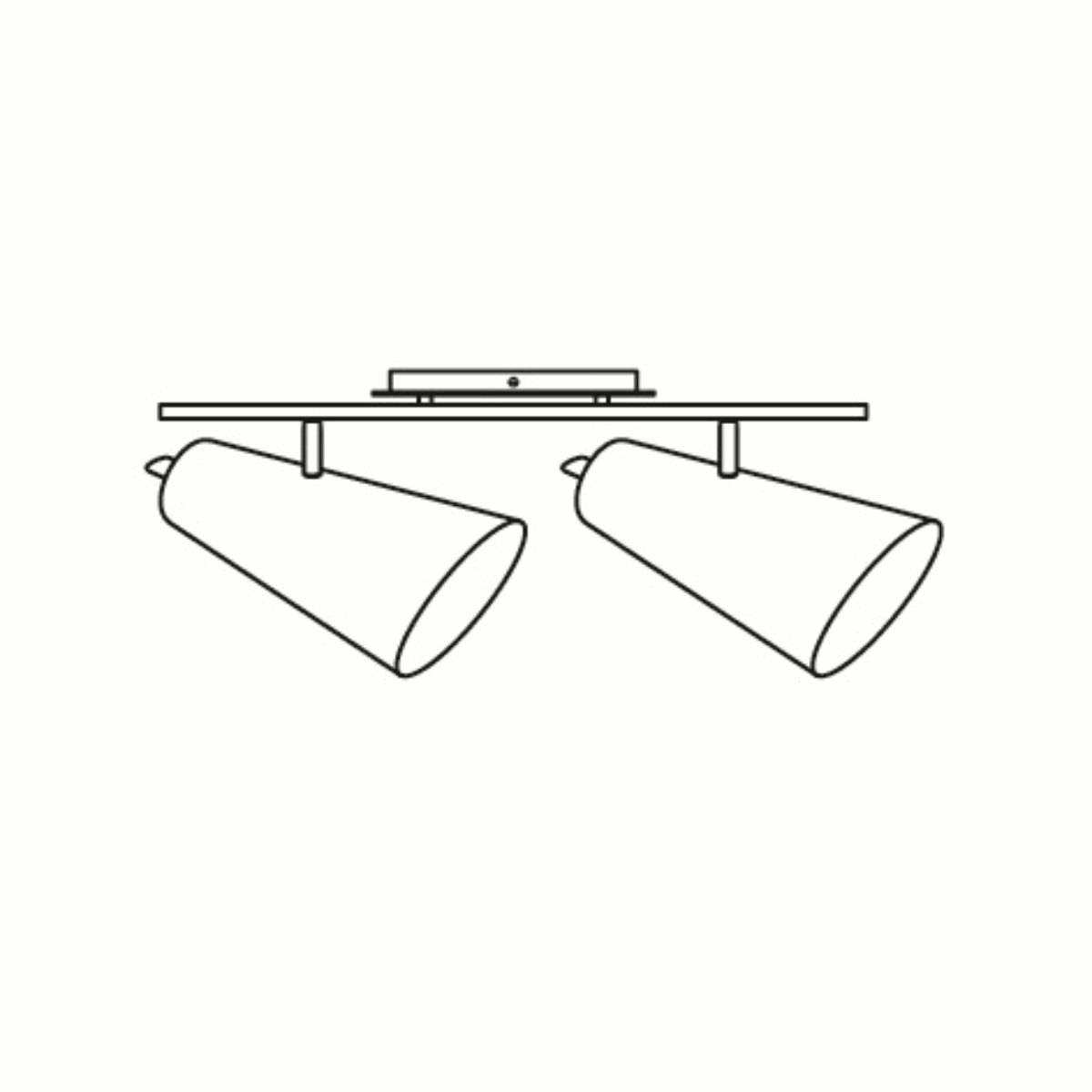 Spot De Sobrepor Para 2 Lâmpadas E27 Design Pt02 Cor Prata