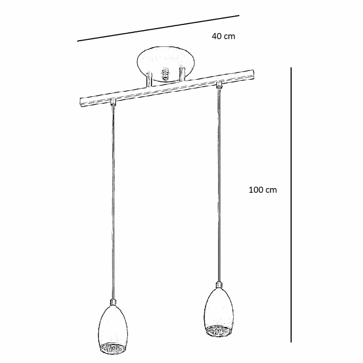 Lustre Pendente Design Zo 06 2 Lâmpadas Gu10 Preta