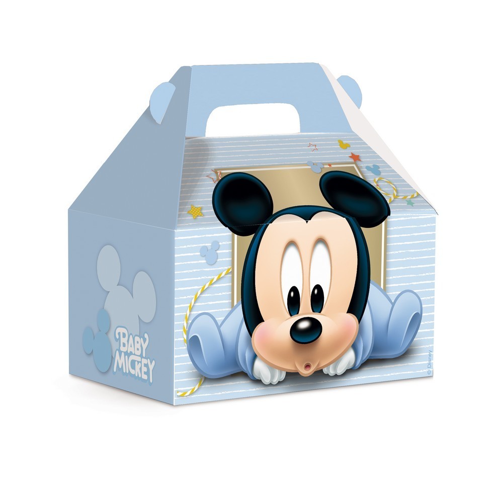 Caixa Maleta Supresa Aniversário Criança Mickey Disney Azul 10 pcs