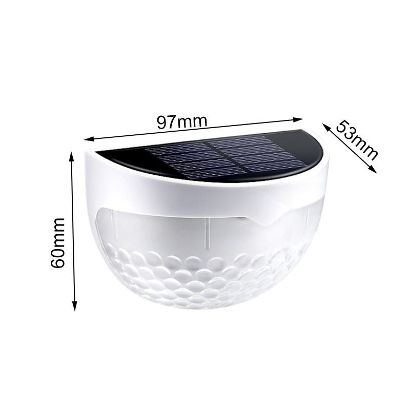 Luminária Solar Semi-Circular com 6 LEDs - Pacote com 8 Unidades - Luz Branca Quente