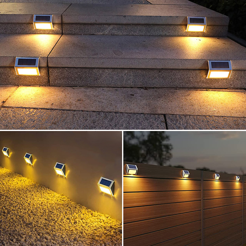 Luminária Solar para Escadas Externas - Luz Branca Fria - 2 unidade