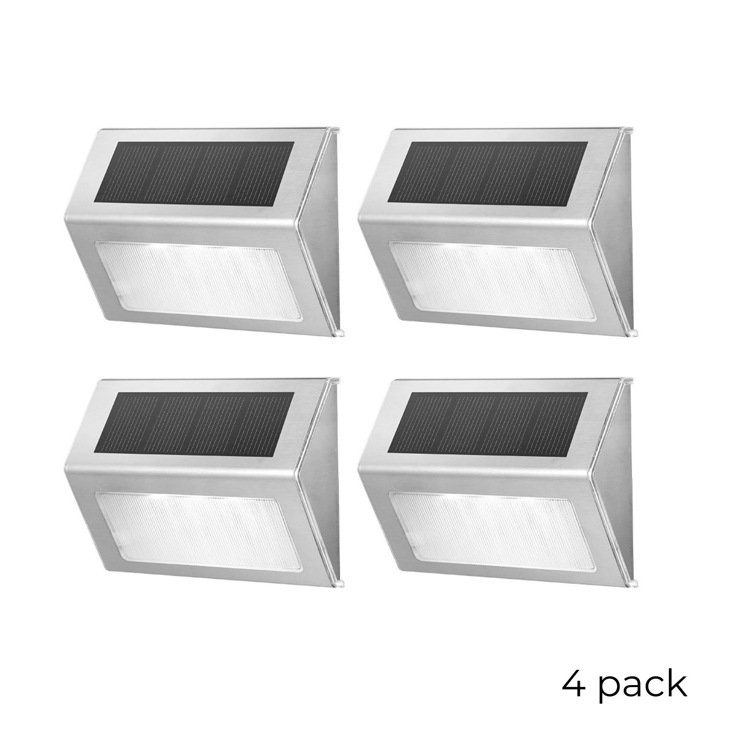 Luminária Solar para Escadas Externas - Luz Branca Fria - 4 unidade