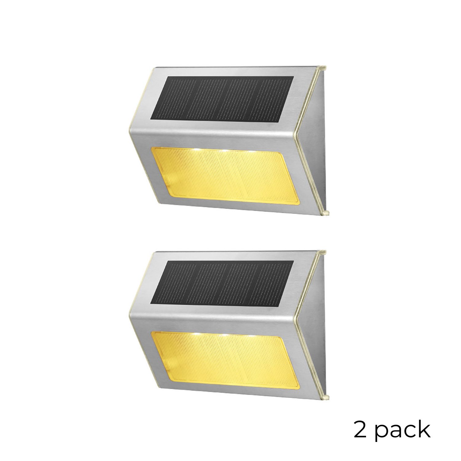 Luminária Solar para Escadas Externas - Luz Branca Quente - 2 unidade