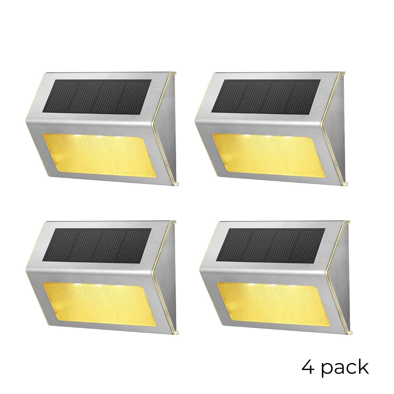 Luminária Solar para Escadas Externas - Luz Branca Quente - 4 unidade