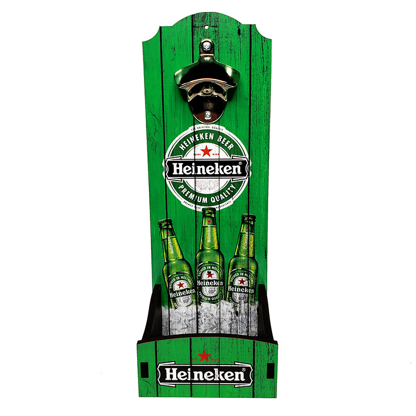 Abridor de Garrafa Parede Grande Cerveja Verde 34x12x12cm