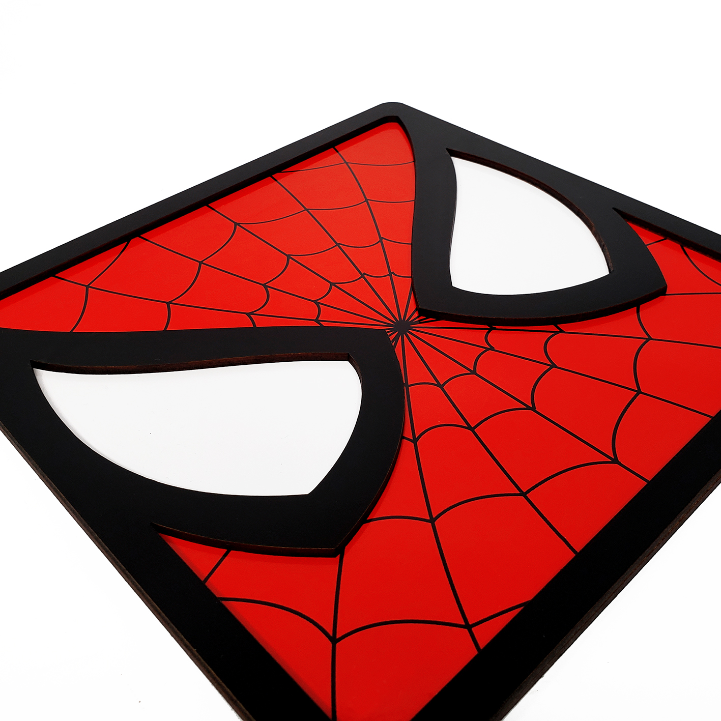 Quadro Decorativo Super Herói 3D Rosto Cor Vermelho 21x21cm