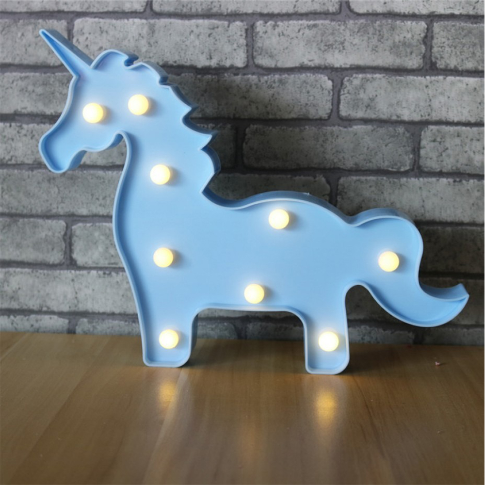 Luminaria Led Abajur Luz Decoracão Modelo Cavalo Cor Azul
