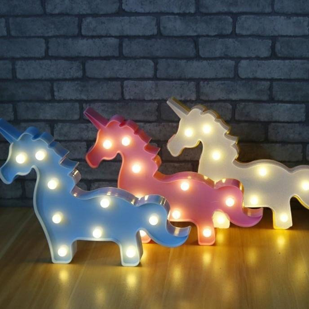 Luminaria Led Abajur Luz Decoracão Modelo Cavalo Cor Azul
