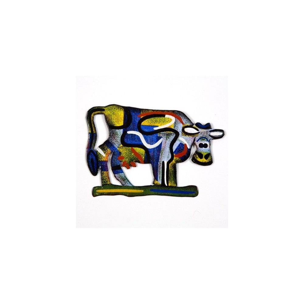 Vaca Colorida Decorativa Metal Para Parede 13 x 20 x 1 Cm