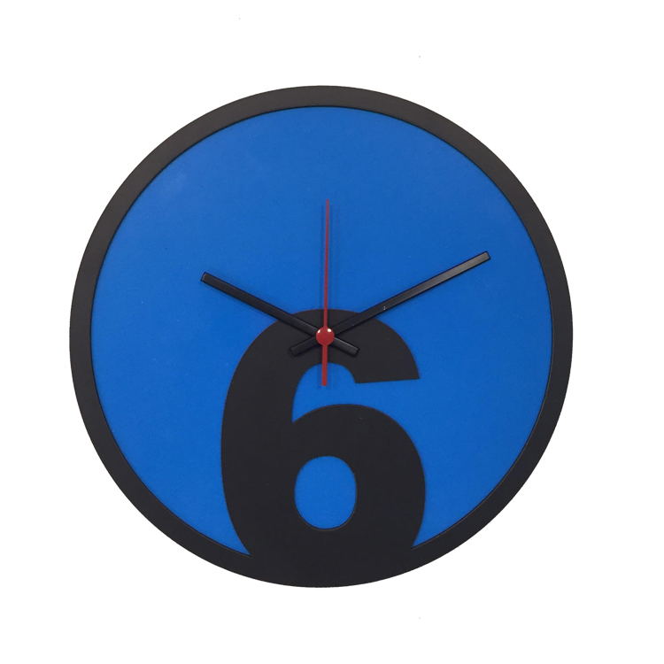 Relógio de Parede Sala Madeira Básico 6 Cor Azul 30x30x2cm