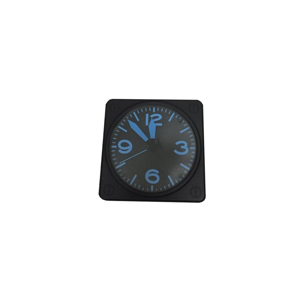 Relógio De Parede Azul Black Plástico Decoração 31X21 Cm