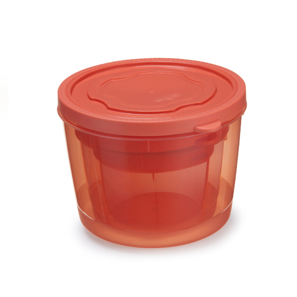 Conjunto de Pote Redondo Com Tampa Plástico 3 Peças Colorido